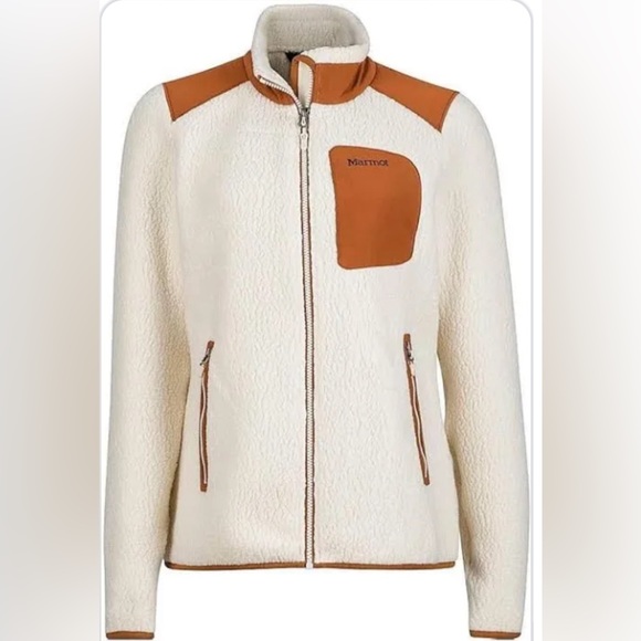 Marmot Wiley Sherpa Jacket size S Full Zip color Cream Terra excellent condition - Picture 13 of 13